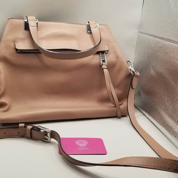 Vince Camuto Handbags - Vince Camuto Rosie Satchel Vintage Quartz Leather Blush Pink Shoulder Bag Purse